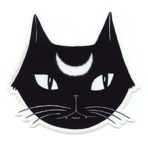 Black Lunar Cat Sticker