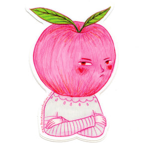 Grumpy Apple Sticker