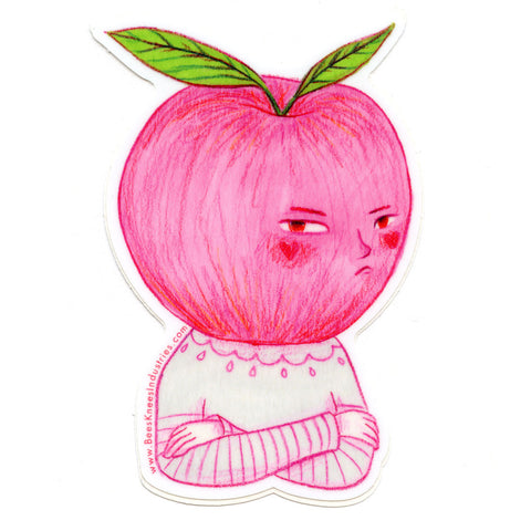 Grumpy Apple Sticker