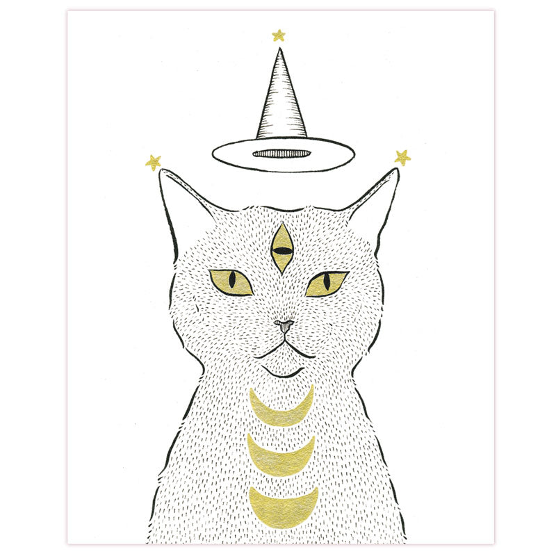 Witch Cat in a Hat Print – Bee's Knees Industries