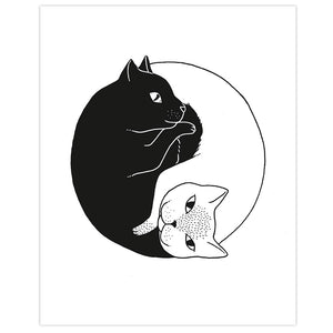 Yin Yang Cats Print