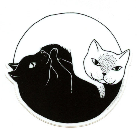 Yin Yang Cats Sticker